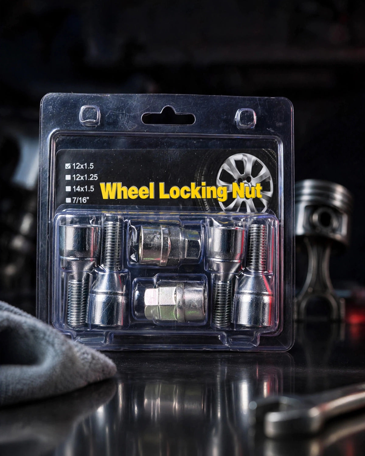 Tuercas de Seguridad Antirrobo para Rueda M12x1.5 - Wheel Locking Nuts Cromadas - Juego 4 Piezas + Llave